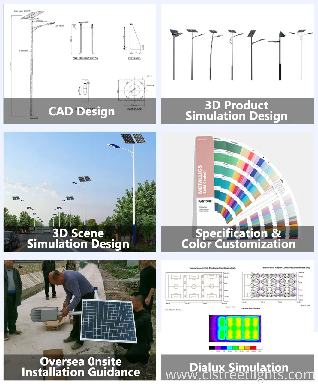 High-Efficiency LED Lamp Solar Panel LiFePO4 Lithium Battery Split Type Solar Street Light